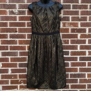 slim fit dress slacks Vintage 90s Carmen Marc Valvo Black Fit & Flare Midi Dress main image 1